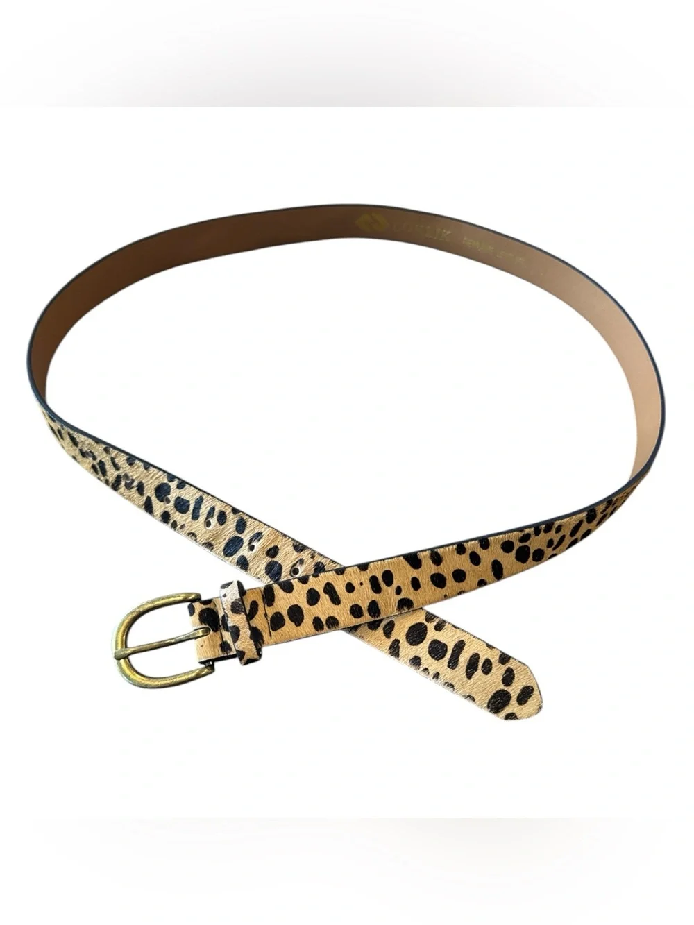 LOFT Calf Hair Leopard Print Genuine Leather Belt Size L